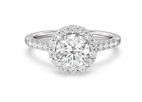 Double Halo Round Cut Diamond Engagement Ring In White Gold Double Win  (0.73 ct. tw.) MR5707TW